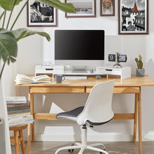 Load image into Gallery viewer, White Monitor Stand with Drawers