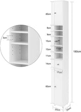 Load image into Gallery viewer, White Tall Bathroom Cabinet High Storage