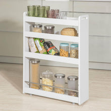 Load image into Gallery viewer, Slimline Rolling Storage Shelf, White