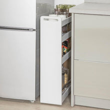 Load image into Gallery viewer, Slimline Rolling Storage Shelf, White