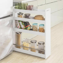 Load image into Gallery viewer, Slimline Rolling Storage Shelf, White