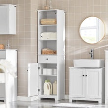 Load image into Gallery viewer, Tall Bathroom Storage Cabinet 3 Shelves, White