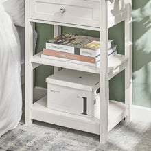 Load image into Gallery viewer, Bedside Table with Drawer Shelves