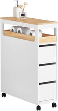 Load image into Gallery viewer, Storage Cart Narrow Cabinet Wheels Tray Drawers
