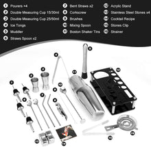 Load image into Gallery viewer, Cocktail Shaker Set Boston 23-Piece Stainless Steel and Professional Bar Tools for Drink Mixing