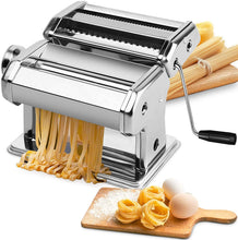 Load image into Gallery viewer, Pasta Maker Manual Steel Machine with 8 Adjustable Thickness Settings