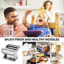 Load image into Gallery viewer, Pasta Maker Manual Steel Machine with 8 Adjustable Thickness Settings