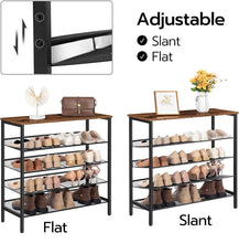 Load image into Gallery viewer, 5-Tier Shoe Rack, Industrial Shoe Organizer Storage Bench