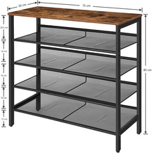 Load image into Gallery viewer, 5-Tier Shoe Rack, Industrial Shoe Organizer Storage Bench