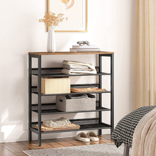 Load image into Gallery viewer, 5-Tier Shoe Rack, Industrial Shoe Organizer Storage Bench