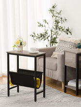 Load image into Gallery viewer, Industrial Side Table with Magazine Holder Sling and Metal Structure (Grey)
