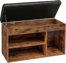Load image into Gallery viewer, Shoe Storage Bench with Padded Cushion,Flip-Open Storage Box and Adjustable Shelf for Entryway and Living Room