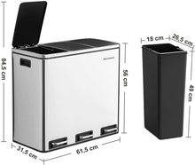 Load image into Gallery viewer, 3 x 18L Kitchen Bin Waste Separation System