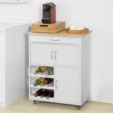Load image into Gallery viewer, Kitchen Trolley with Wine Racks, Portable Workbench and Serving Cart for Bar or Dining