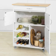 Load image into Gallery viewer, Kitchen Trolley with Wine Racks, Portable Workbench and Serving Cart for Bar or Dining