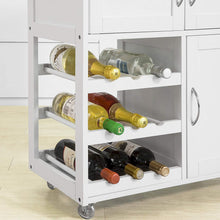Load image into Gallery viewer, Kitchen Trolley with Wine Racks, Portable Workbench and Serving Cart for Bar or Dining