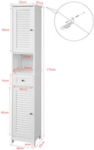 Load image into Gallery viewer, Freestanding Tall Bathroom Cabinet 170x32x30 cm