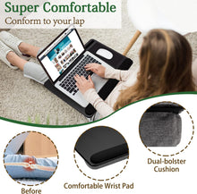 Load image into Gallery viewer, Portable Laptop Desk with Device Ledge, Mouse Pad and Phone Holder for Home Office (Black, 43cm)