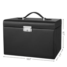 Load image into Gallery viewer, Lockable Jewelry Box 3-Tier Display Case