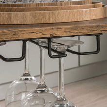 Load image into Gallery viewer, Industrial Vintage Style Wood Metal 3 Tiers Kitchen Serving Trolley with Wine Rack (Brown)