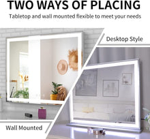 Load image into Gallery viewer, Hollywood LED Makeup Mirror with Smart Touch Control and 3 Colors Dimmable Light (72 x 56 cm)