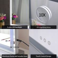 Load image into Gallery viewer, Hollywood LED Makeup Mirror with Smart Touch Control and 3 Colors Dimmable Light (72 x 56 cm)
