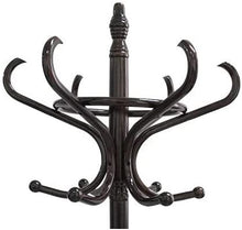 Load image into Gallery viewer, Brown Coat Rack with Stand Wooden Hat and 12 Hooks Hanger Walnut tree