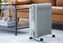 Load image into Gallery viewer, 11-Fin Oil Column Heater 2400W w/ 3 Heat Settings & Wheels
