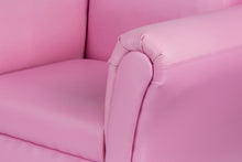 Load image into Gallery viewer, Kids Pink Couch Sofa Chair w/ Footstool in PU Leather