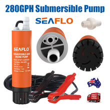 Load image into Gallery viewer, Submersible Pump 12V 280G/H Boat Caravan Inline Water Pump SEAFLO SFSP1-G280-02