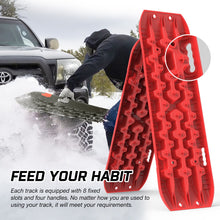 Load image into Gallery viewer, X-BULL 2PCS Recovery Tracks Snow Tracks Mud tracks 4WD With 4PC mounting bolts Red