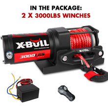 Load image into Gallery viewer, X-BULL 12V Electric Winch Boat 3000LBS Synthetic Rope Wireless Remote ATV 4WD 2 Units
