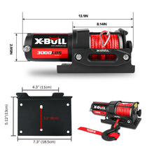 Load image into Gallery viewer, X-BULL 12V Electric Winch Boat 3000LBS Synthetic Rope Wireless Remote ATV 4WD 2 Units