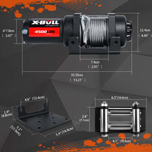 Load image into Gallery viewer, X-BULL 4500lbs Electric Winch 12V Steel Wire Cable 12V Boat ATV UTV Trailer Winch 4 Units