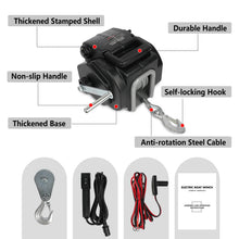Load image into Gallery viewer, X-BULL Electric Boat Winch 12V 6500LBS Portable Detachable Steel Cable Marine Ship 3000KG 4WD