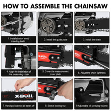Load image into Gallery viewer, X-BULL 62cc Chainsaw Petrol Commercial 22" Bar E-Start Tree Pruning Top Handle