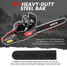 Load image into Gallery viewer, X-BULL 62cc Chainsaw Petrol Commercial 22" Bar E-Start Tree Pruning Top Handle