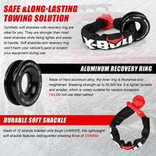 Load image into Gallery viewer, X-BULL Soft Shackle Synthetic Rope Recovery Snatch Ring /Recovery Hitch Receiver