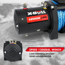 Load image into Gallery viewer, X-BULL 12V Electric Winch 12000LBS synthetic rope 4wd Jeep with Tire Deflator