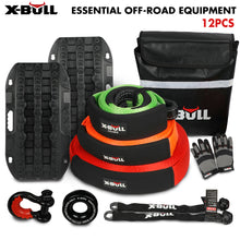 Load image into Gallery viewer, X-BULL 4WD Winch Recovery Kit 12Pcs Recovery Tracks Snatch Strap Soft Shackles Recovery Ring