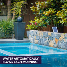 Load image into Gallery viewer, PROTEGE Contemporary Solar Powered Water Feature Fountain with LED Lights - Dark Grey