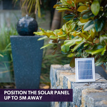 Load image into Gallery viewer, PROTEGE Contemporary Solar Powered Water Feature Fountain with LED Lights - Dark Grey