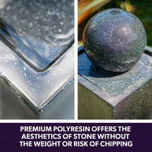 Load image into Gallery viewer, PROTEGE Contemporary Solar Powered Water Feature Fountain with LED Lights - Dark Grey