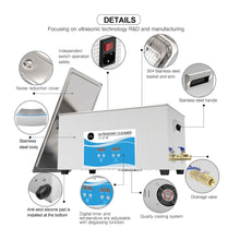 Load image into Gallery viewer, 22L Digital Ultrasonic Cleaner Jewelry Ultra Sonic Bath Degas Parts Cleaning