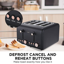 Load image into Gallery viewer, Pronti Rose Trim Collection Toaster & Kettle Bundle - Black