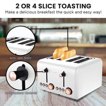 Load image into Gallery viewer, Pronti Rose Trim Collection Toaster & Kettle Bundle - White