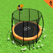 Load image into Gallery viewer, Kahuna Classic 6ft Outdoor Round Orange Trampoline Safety Enclosure And Basketball Hoop Set