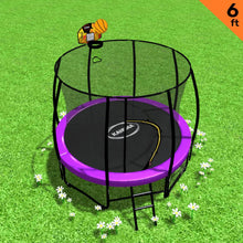 Load image into Gallery viewer, Kahuna Classic 6ft Trampoline Free Ladder Spring Mat Net Safety Pad Cover Round Enclosure Basketball Set - Purple