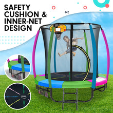 Load image into Gallery viewer, Kahuna Classic 6ft Trampoline Free Ladder Spring Mat Net Safety Pad Cover Round Enclosure Basketball Set - Rainbow
