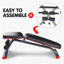 Load image into Gallery viewer, Powertrain Home Gym Bench Adjustable Flat Incline Decline FID 250KG Load